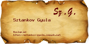 Sztankov Gyula névjegykártya